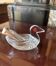 Table sugar bowl in cut crystal shaped like a water bird.