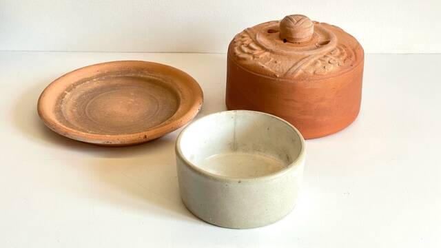 ART NOUVEAU Terracotta BUTTER DISH