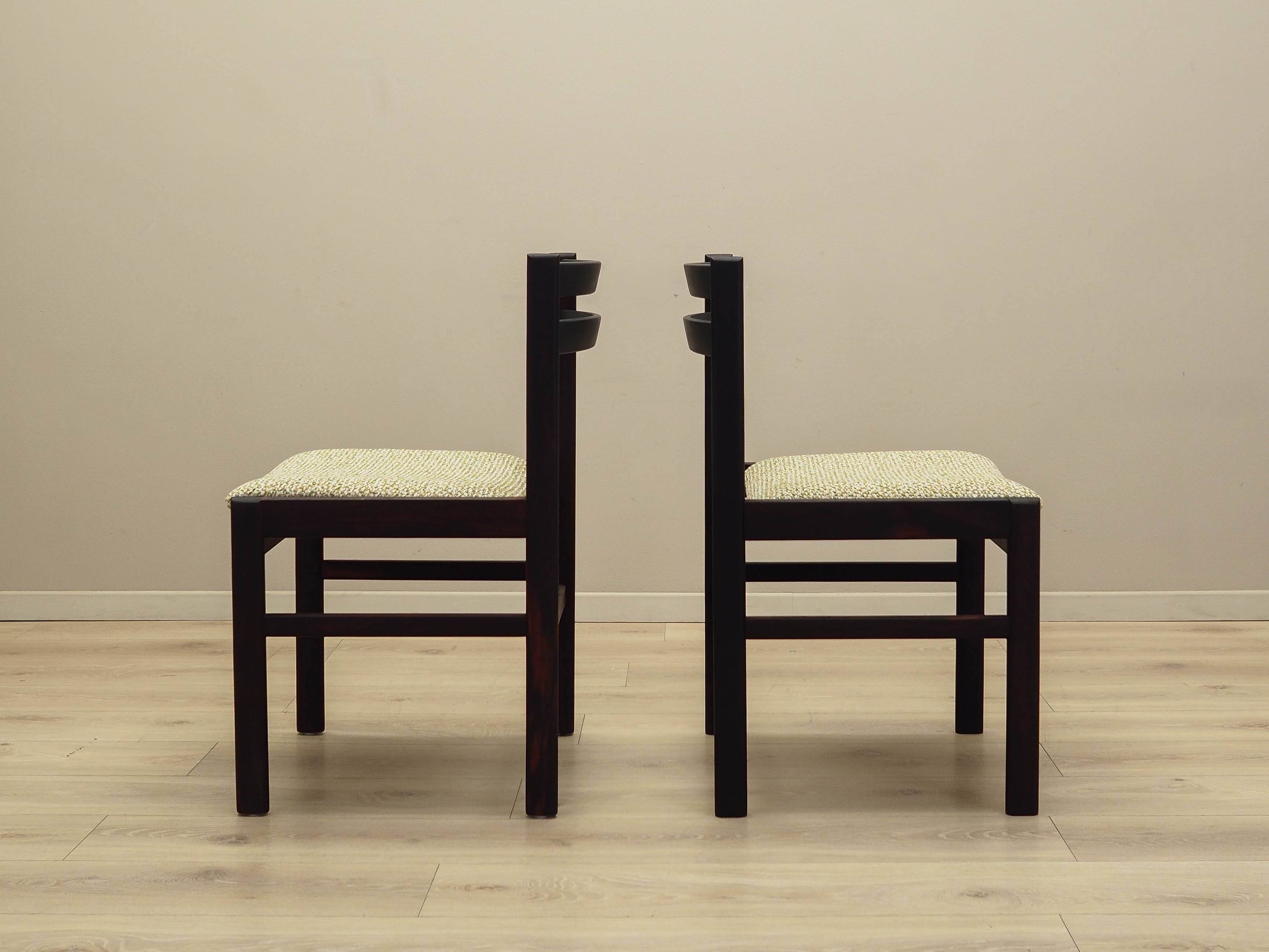 Set of two rosewood chairs, Danish design, 1970s, production: Denmark