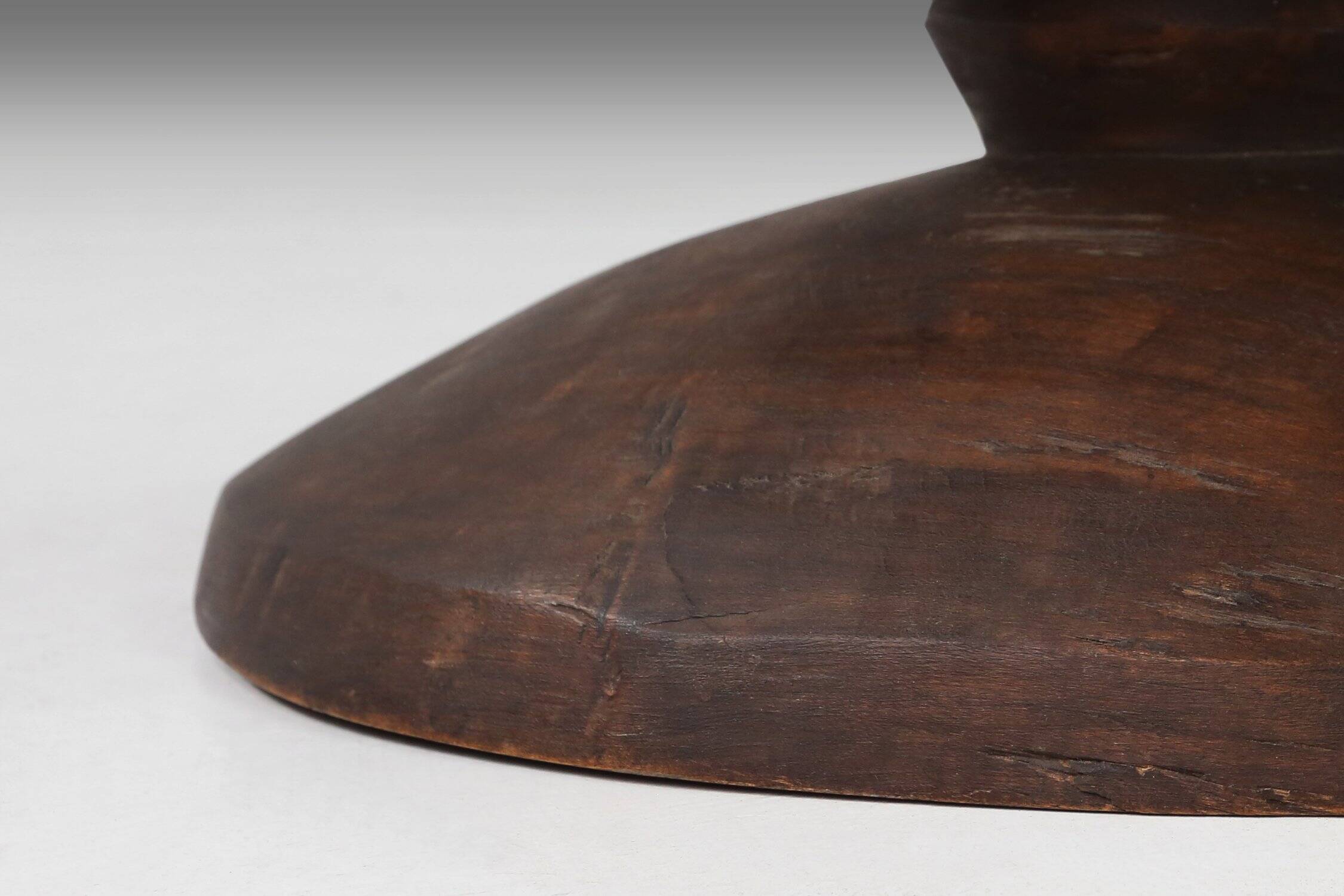 Large African Tree Trunk Bowl in Oak, 1950s