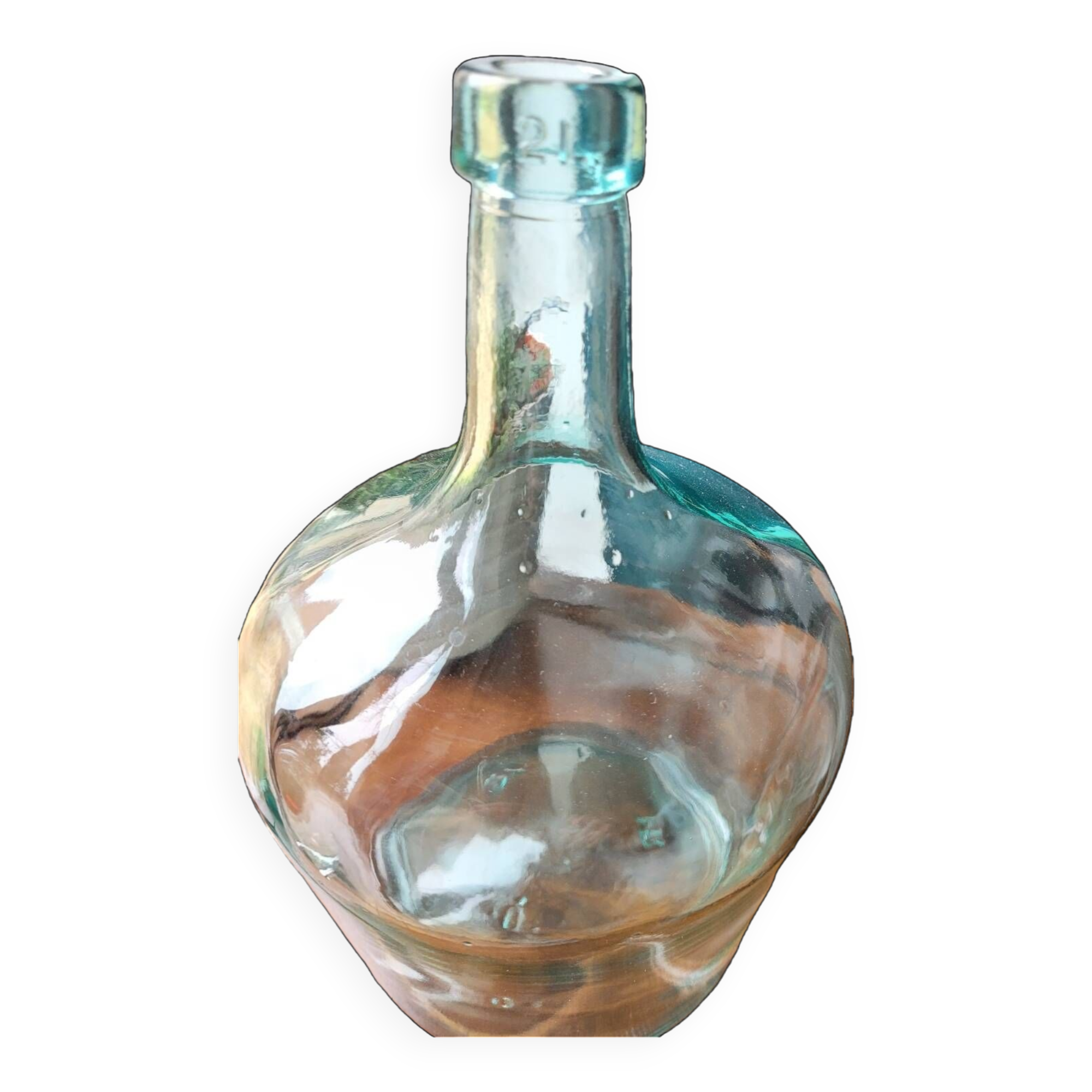 Blue transparent demijohn vase