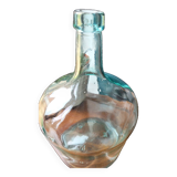 Vase dame-jeanne transparente bleutée