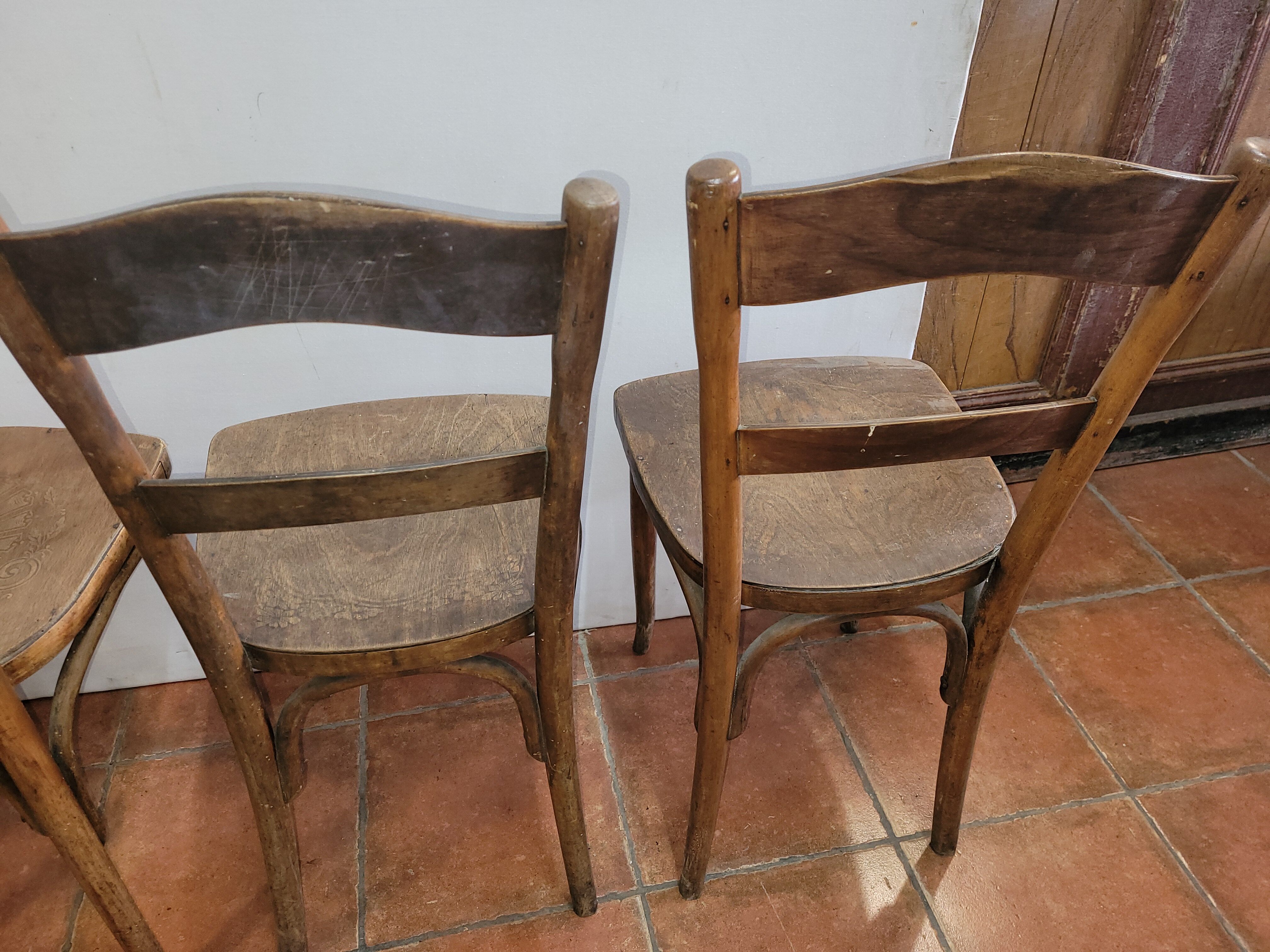 4 antique bistro chairs