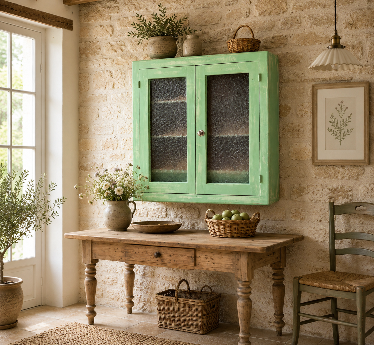 Vintage wall-mounted cabinet