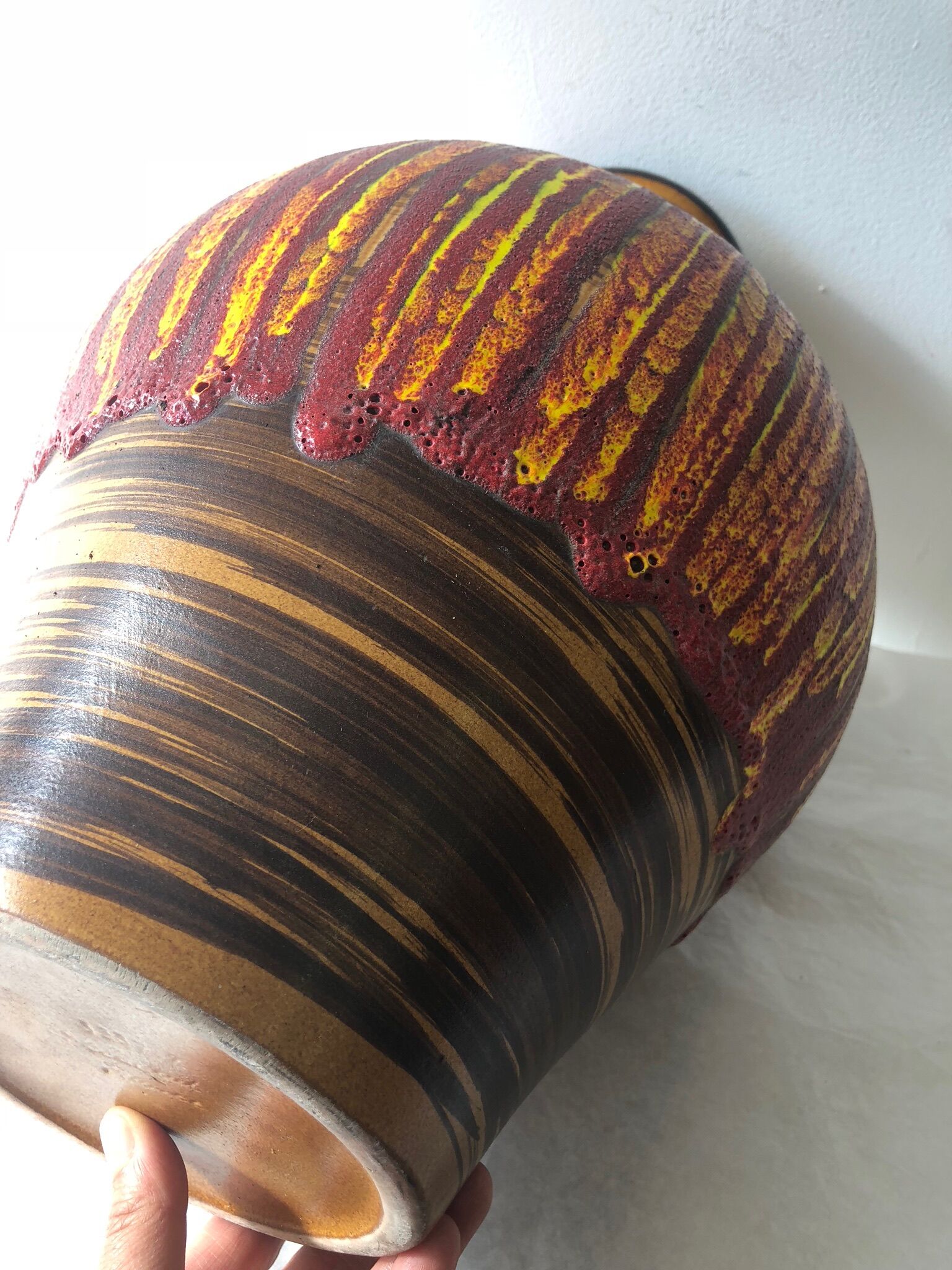 Saint Clement glazed ceramic 60s pitcher