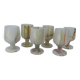 set of 6 small wine glasses in green alabaster stone