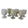 set of 6 small wine glasses in green alabaster stone