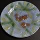 Cherry barbotine plate Salins les Bains 20th century