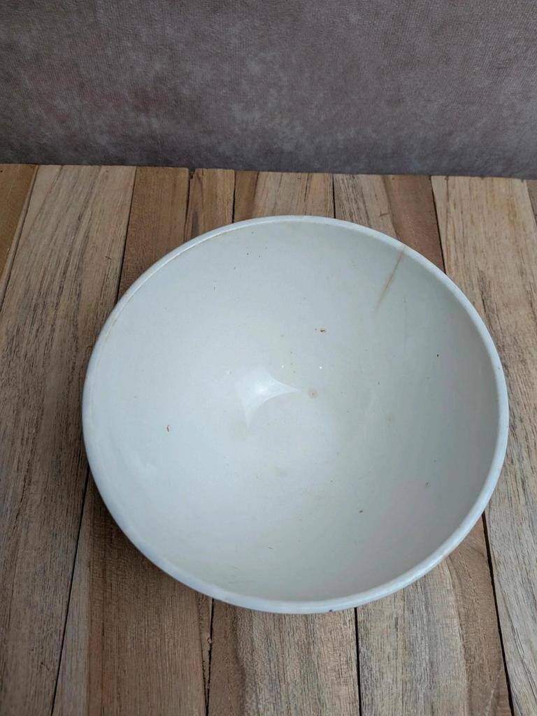 Old ironstone bowl from Digoin – Pink floral decoration – Vintage