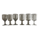 Set de 6 verres de table à pied mi 19e assortis