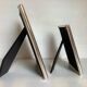Pair of silver metal photo frames