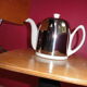Guy Degrenne teapot in white porcelain and stainless steel