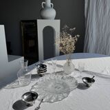 Small glass ball vase with diamond points H15