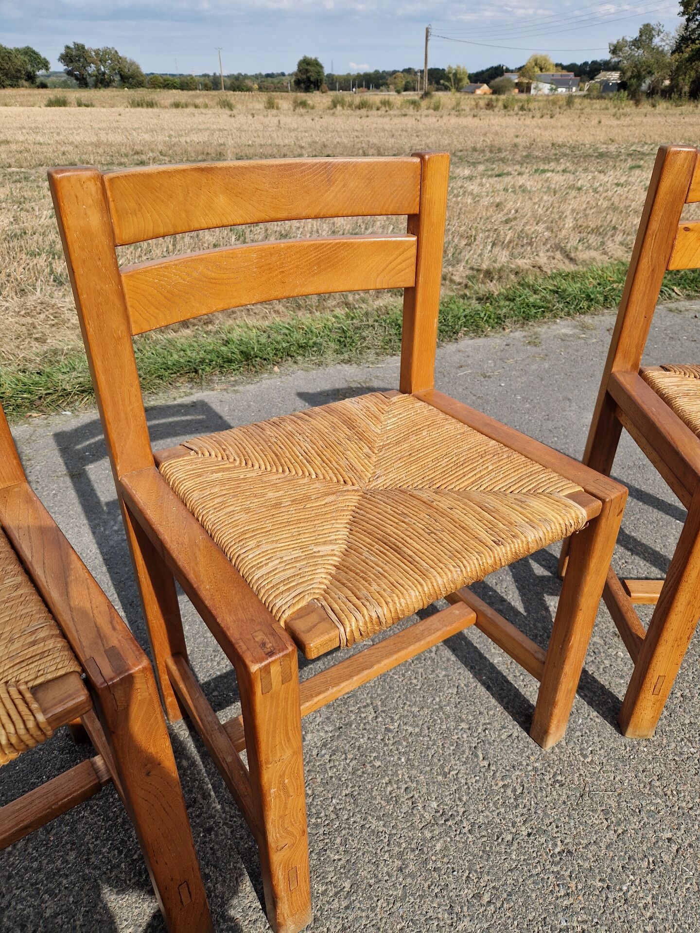 Set of 4 elm chairs from the Regain house.