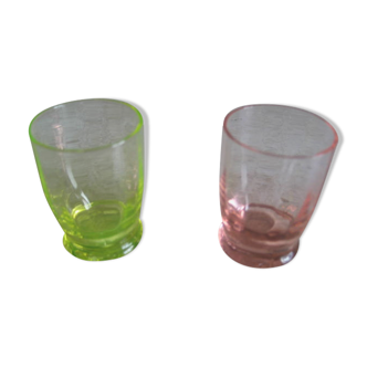 2 vintage liqueur glasses - Ouraline-