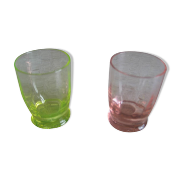 2 vintage liqueur glasses - Ouraline-