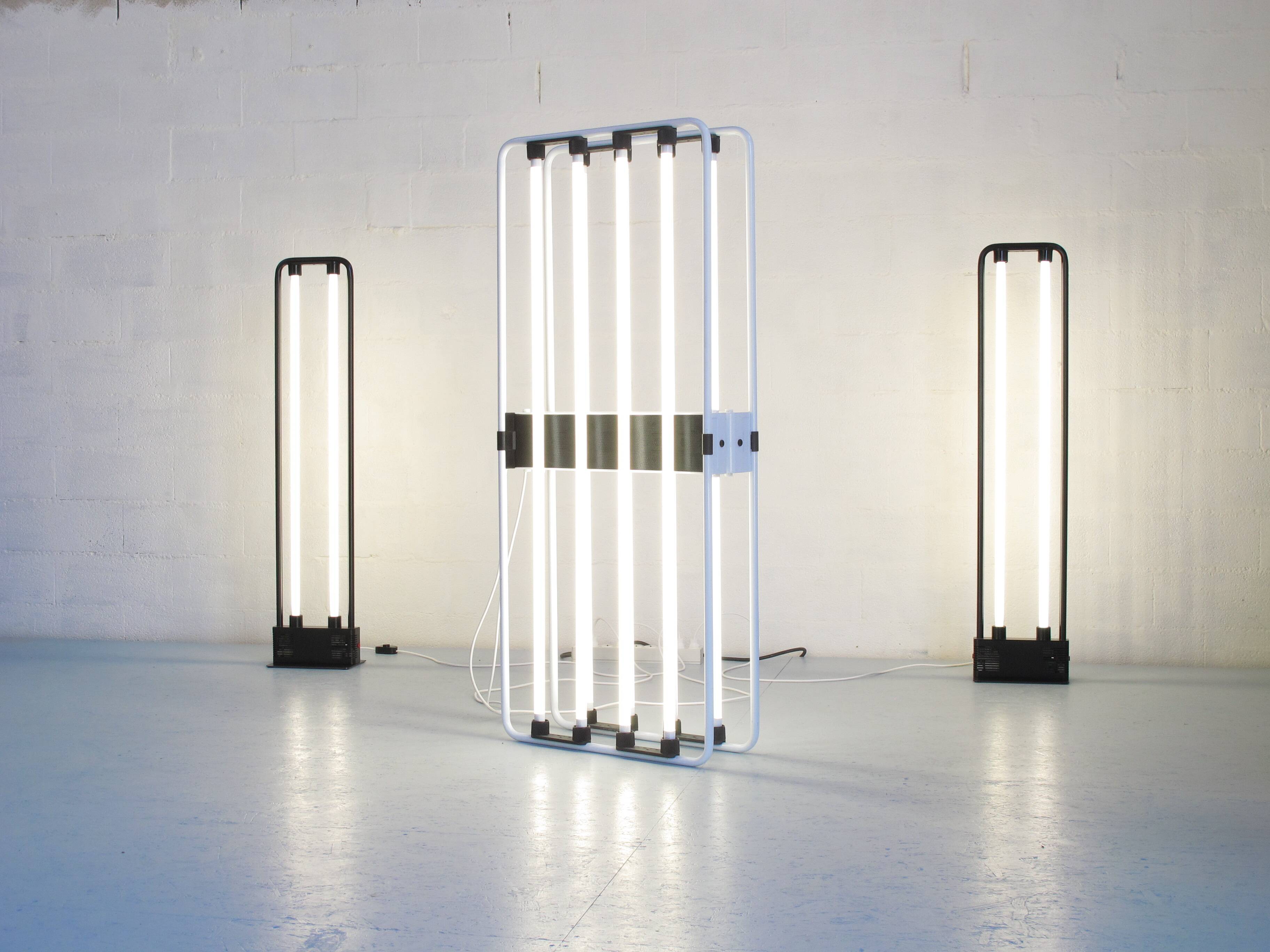 Pair of Duetto neon floor lamps, Zerbetto Italia, 1980s