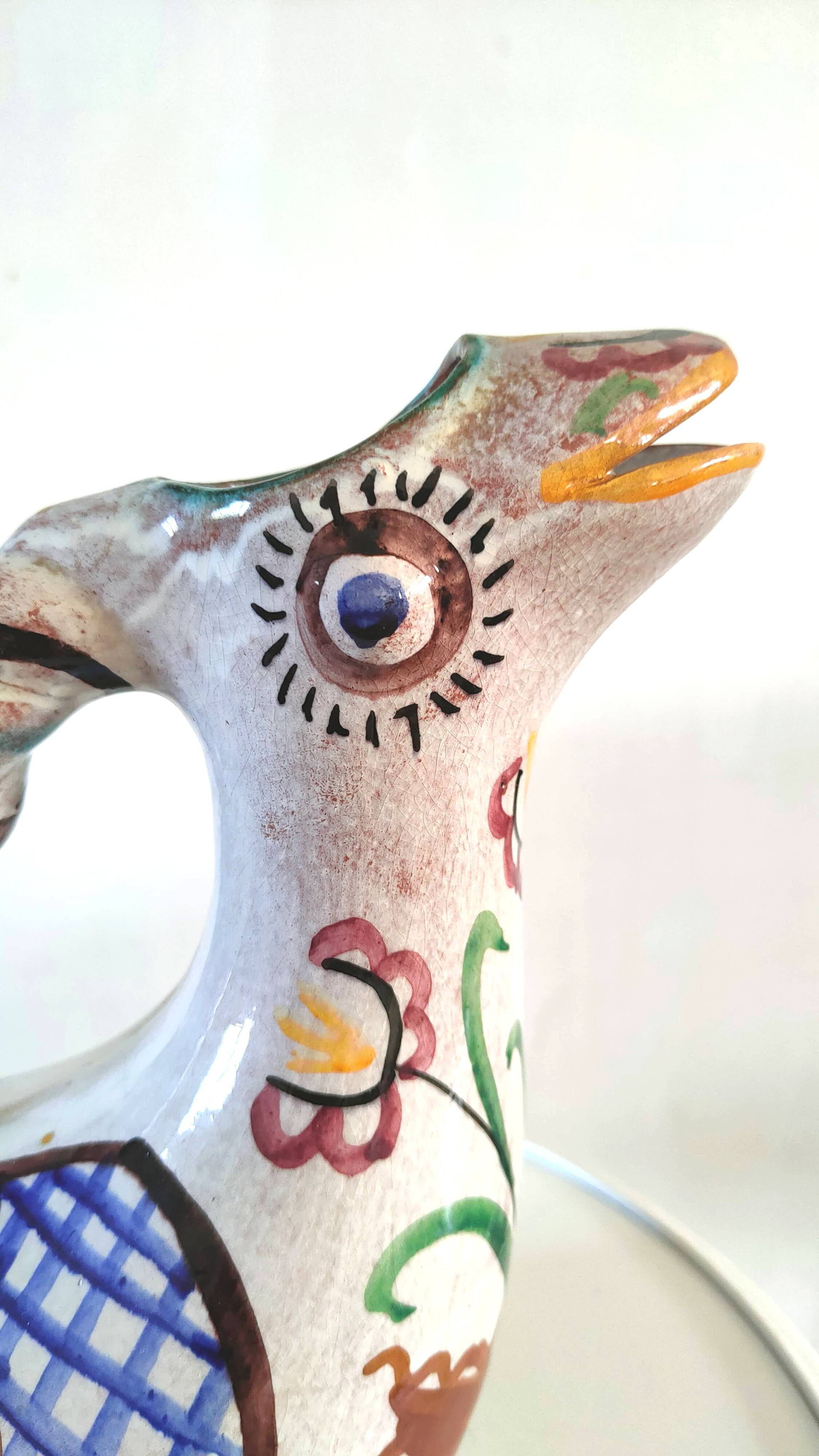 Zoomorphic ceramic pitcher design 70s