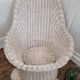 Fauteuil rotin vintage blanc