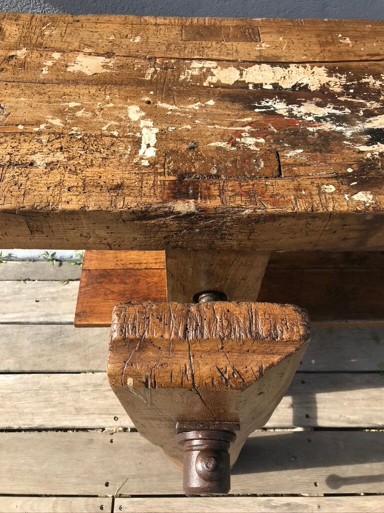 250cm oak carpenter's workbench, early XX