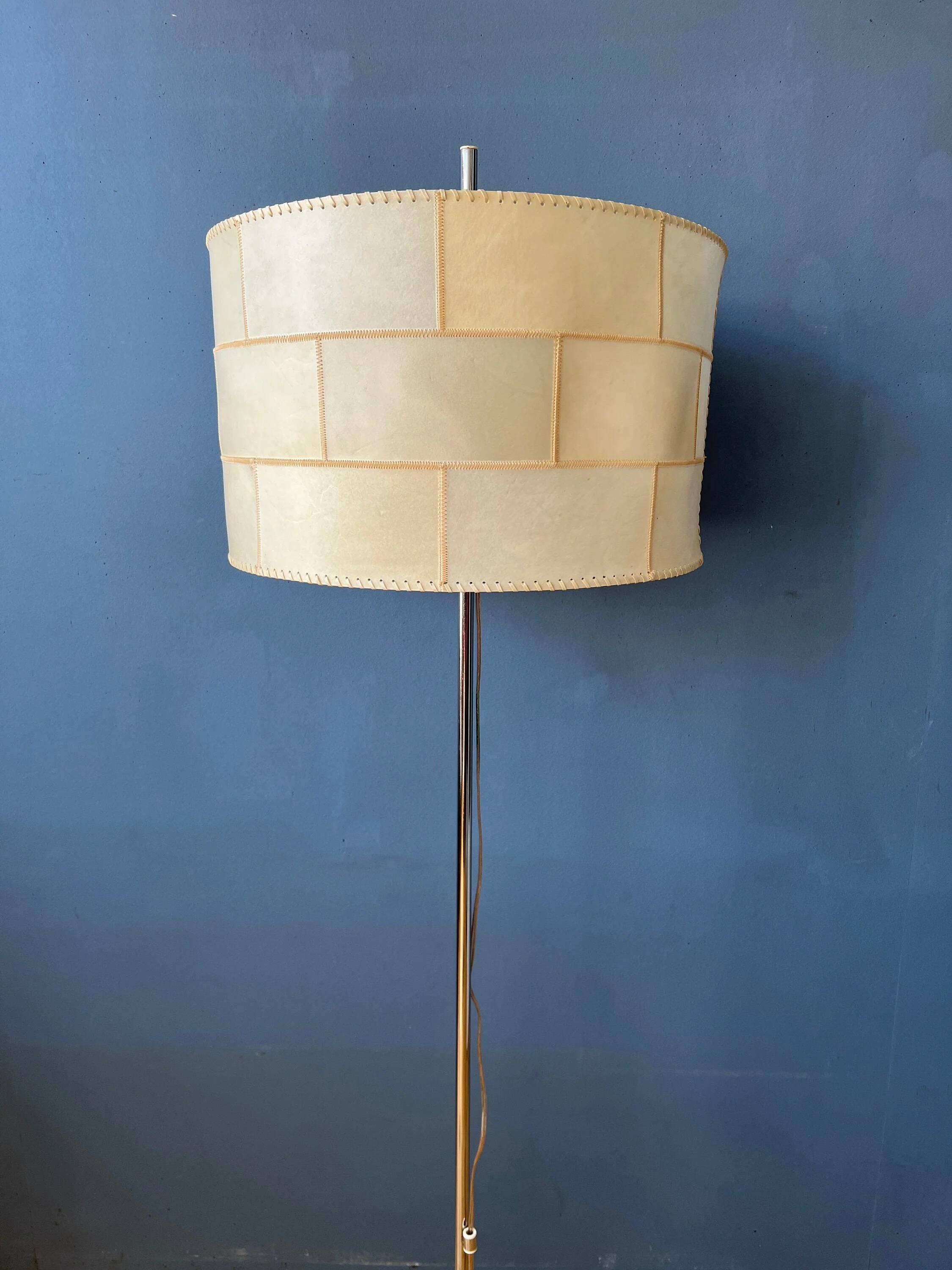 Mid Century Staff Leuchten floor lamp in leather