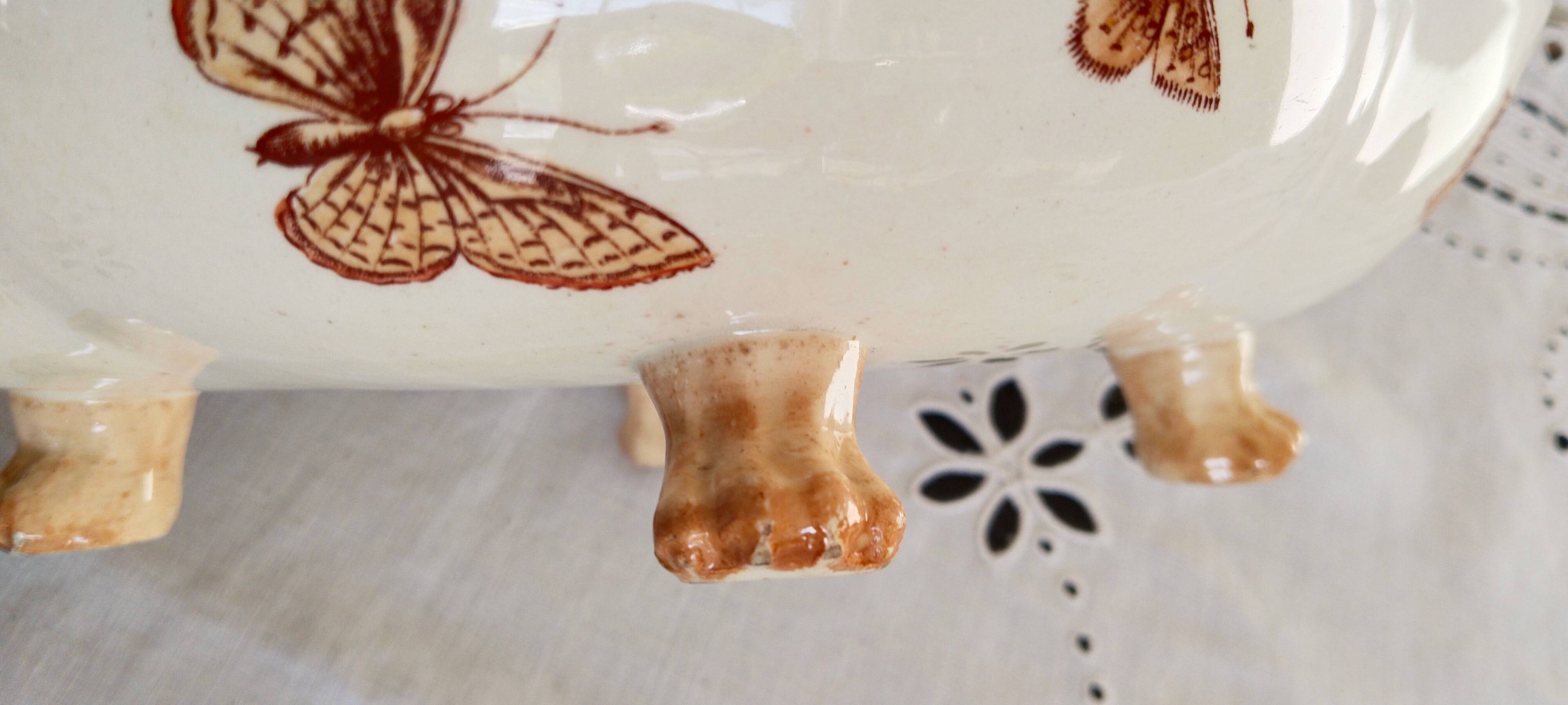 Fruit bowl with polychrome design in Lunéville earthenware