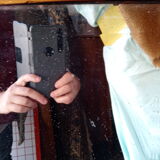 Golden oak mirror - 112x91cm