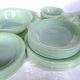 Rare 1950s Fire-King Jadeite "Jane Ray" Dinner & Coffee Service - 32-Pieces