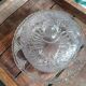 Vintage glass cheese dome with diamond cut.