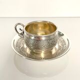 Silver Cup and Saucer | 20th Century | Ribbon and Flower Garland