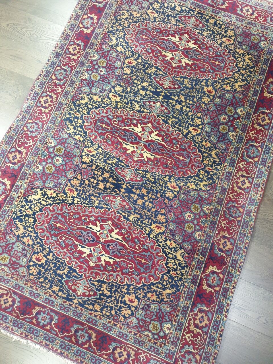 Antique handmade indian amritsar rug