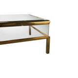 Table basse coulissante en laiton des années 1970