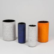 Set of rolled vases in chamotte clay from the 1960s.