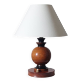 Lampe de table Art Déco en bois tourné