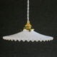 Old opaline pendant lamp painted white and gold - new cable and socket