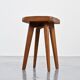 Solid oak stool, French craftsmanship, 1950s.