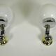 Pair of "GLOBE" APPLIQUES in OPALINE and CHROME and GOLD metal - 70s-80s