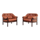 Mid-Century Oak & Leather Armchairs by Arne Norell for Coja 1960s Set of 2
