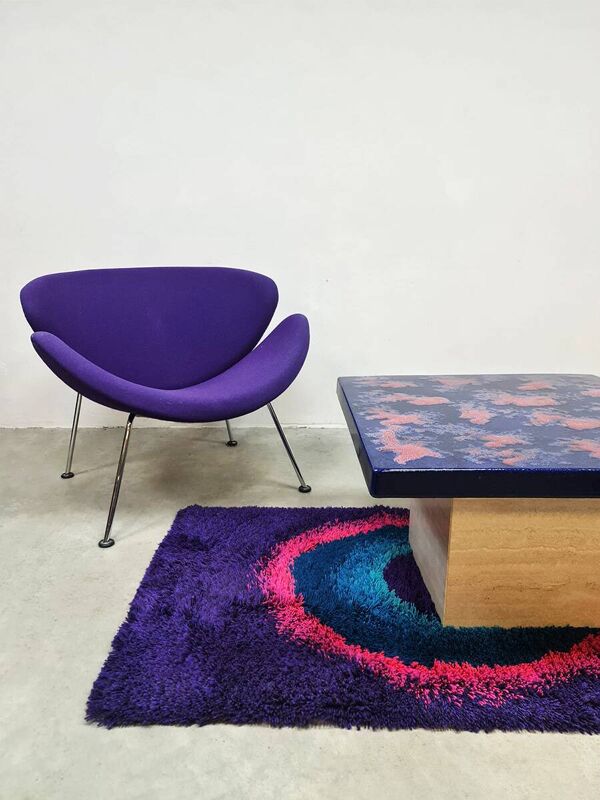 Table basse vintage en céramique Fat Lava, années 1960