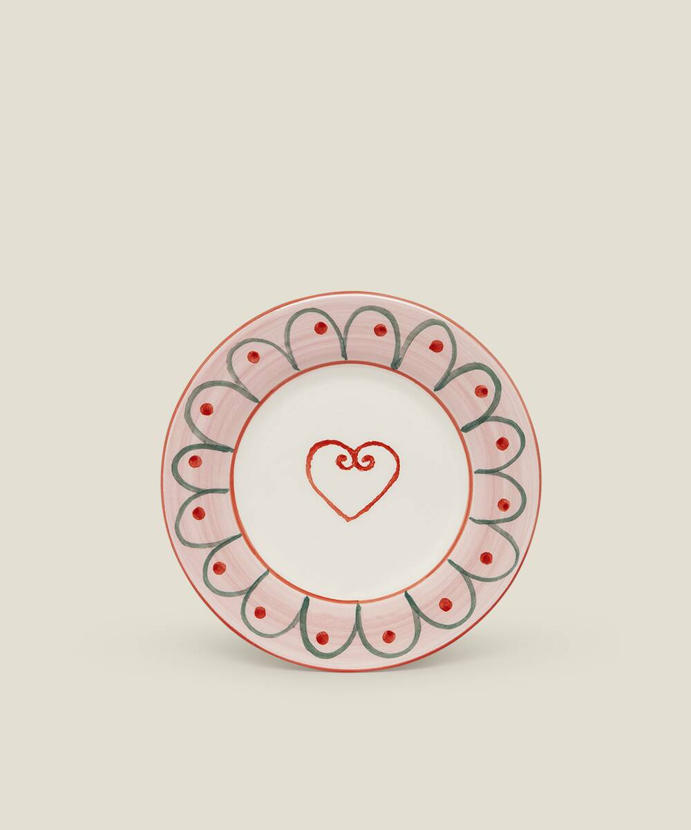 Set of 4 Heart Bread Plates / Coasters