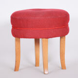 Red Mid Century stool made in 1950s Czechia