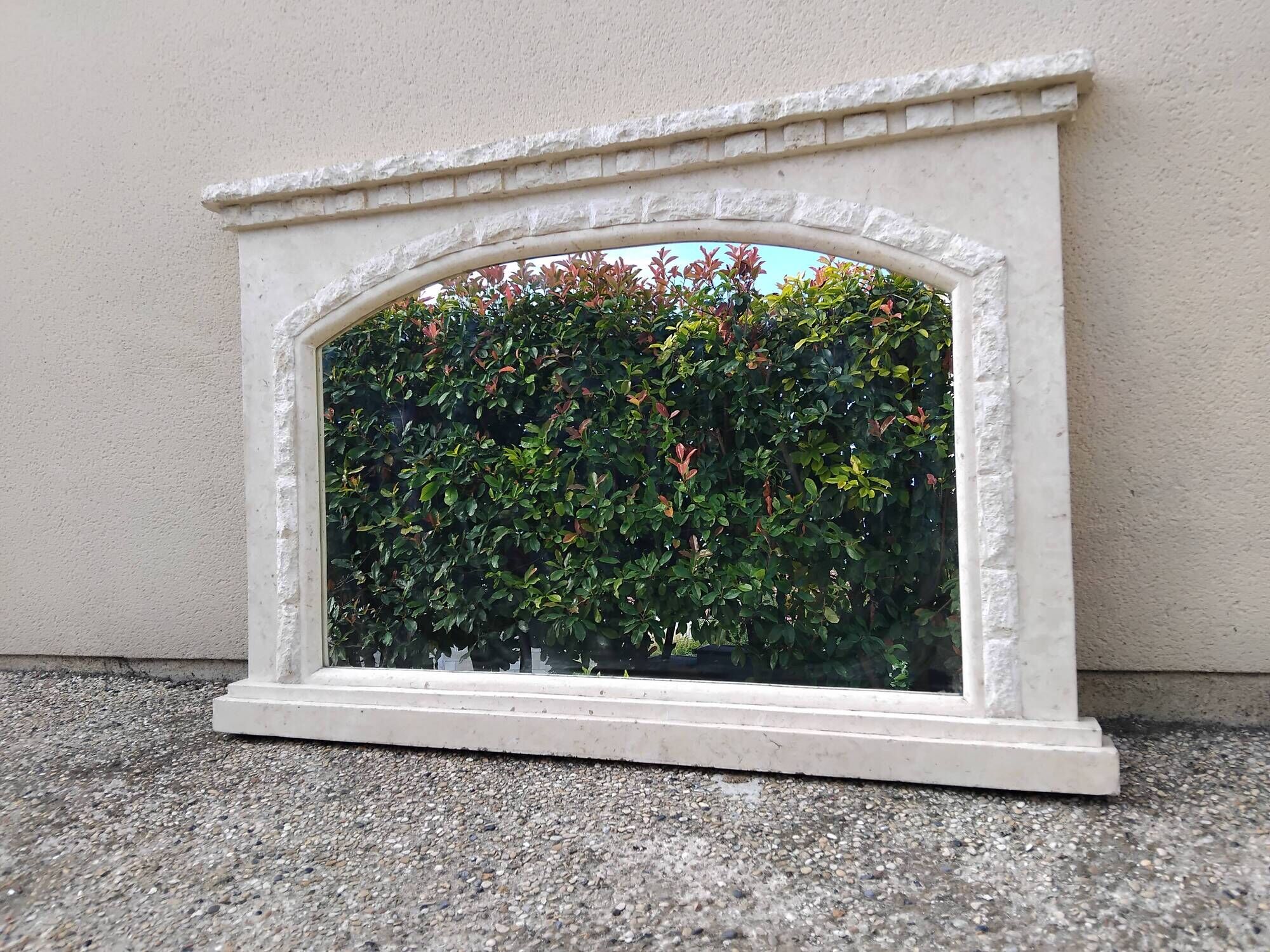 Large vintage stone mirror