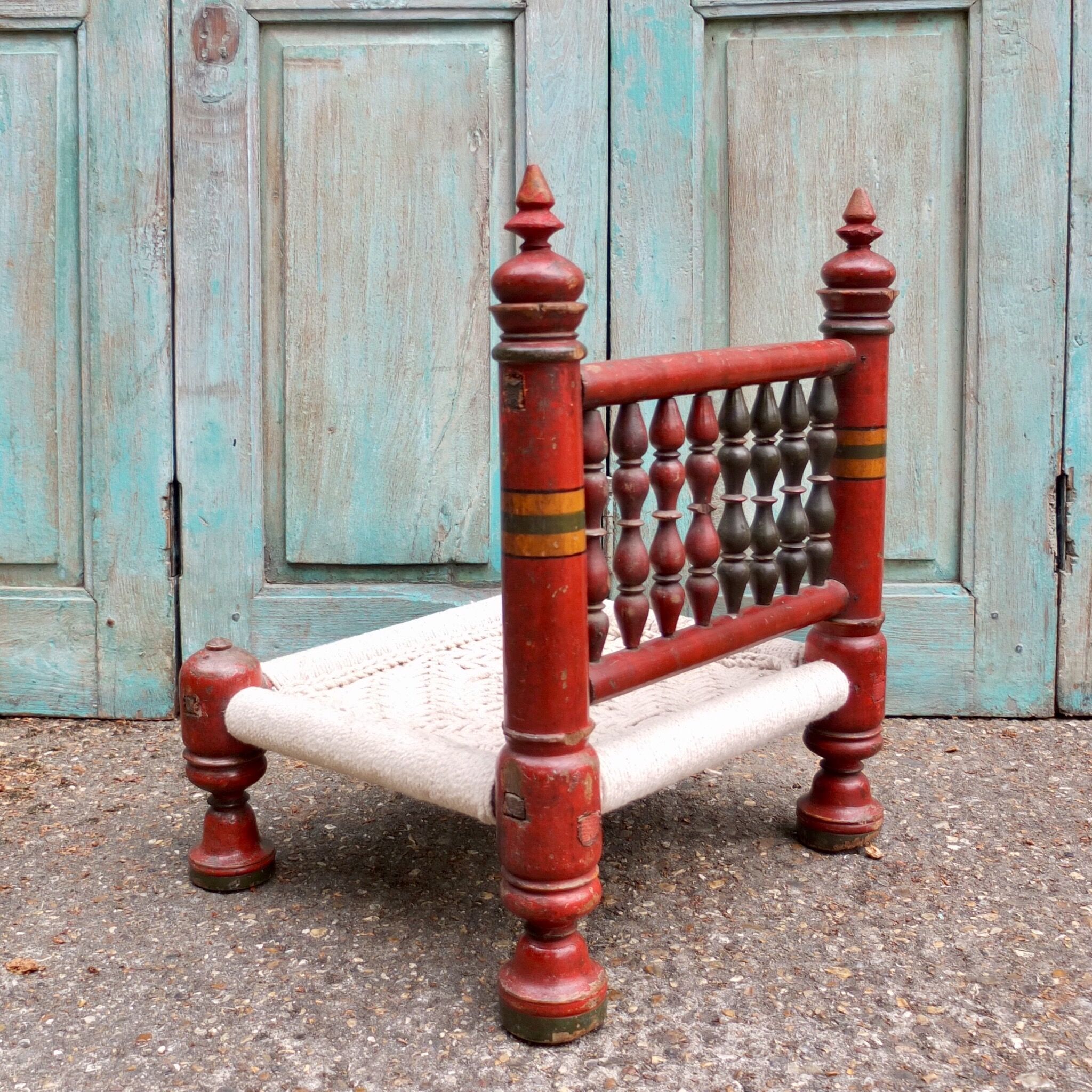 Traditional Antique Indian Low Chair