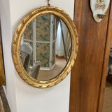Miroir ovale doré 35x30cm