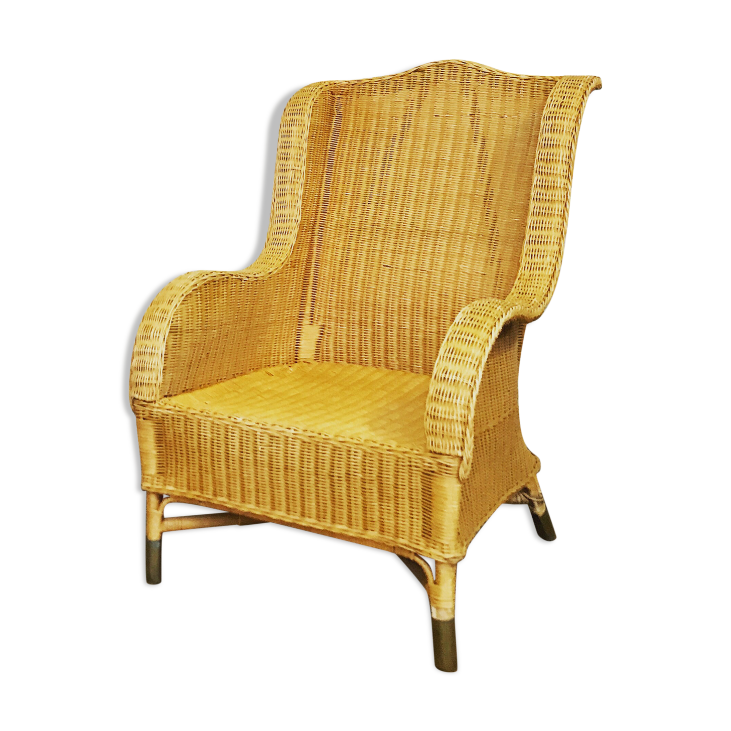 Fauteuil en rotin bambou osier 1950/1960 vintage