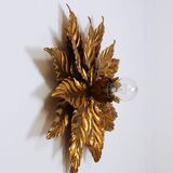 Hans Kögl Hollywood Regency Florentine Wall Light Ceiling Fixture in Gold Metal