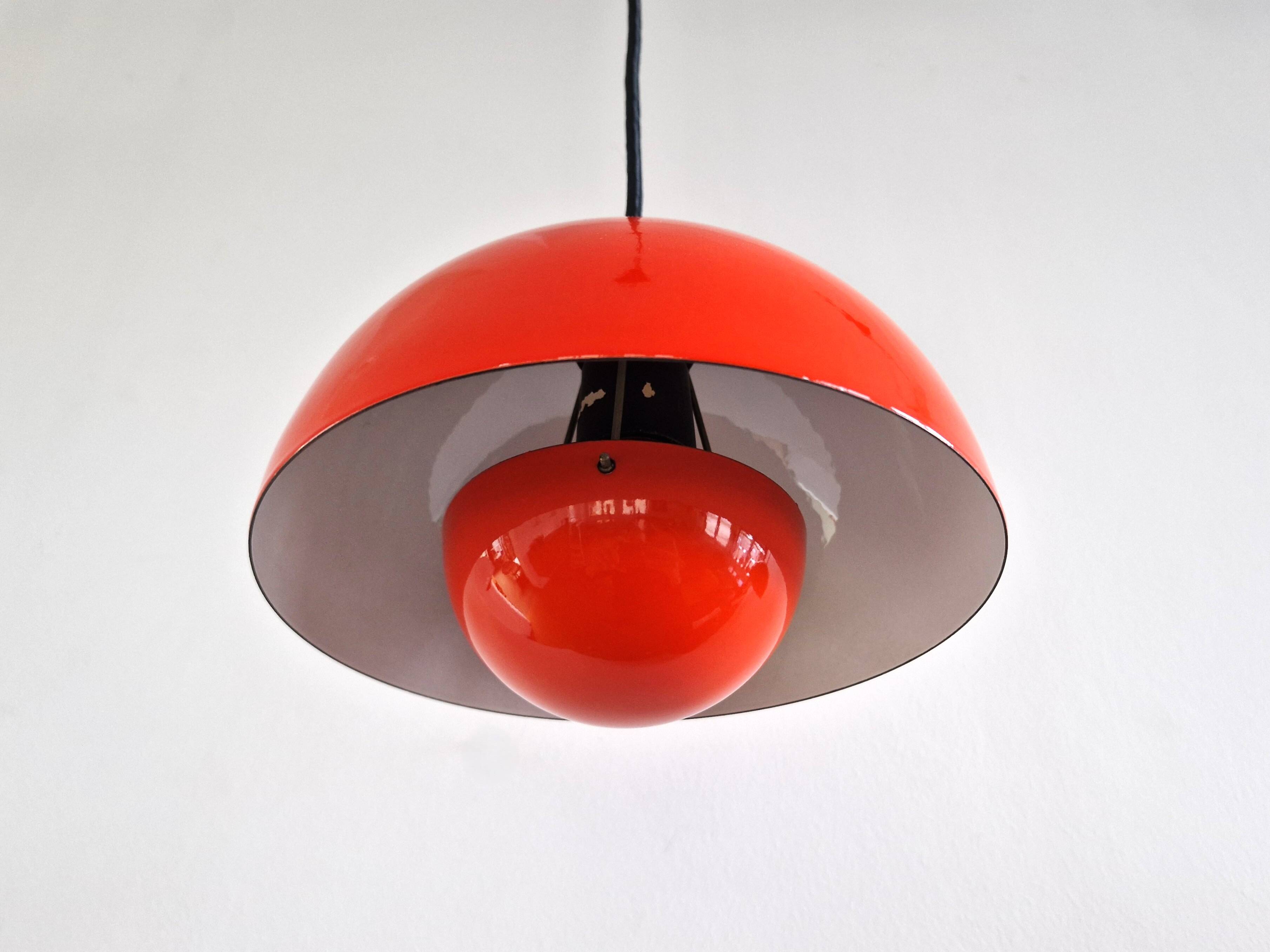 Dark orange Flowerpot pendant lamp by Verner Panton for Louis Poulsen