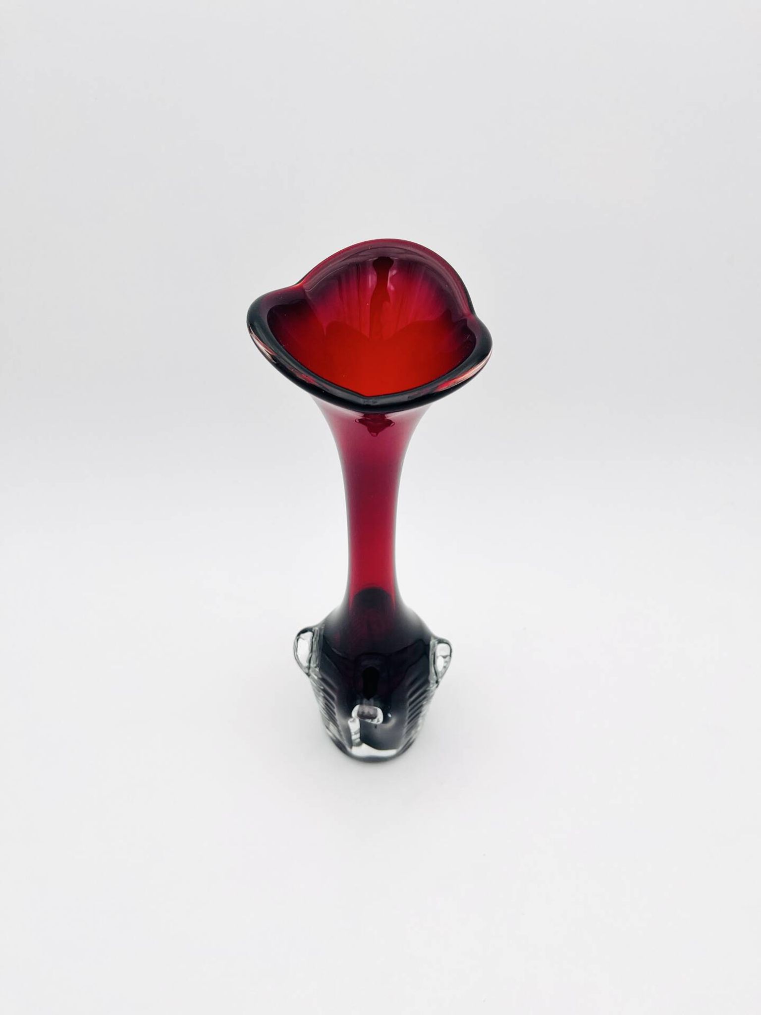 Vase Bo Borgström Åseda Glassworks Jack in the Pulpit Red 31cm 1960