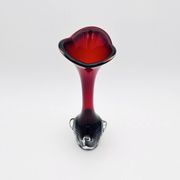Vase Bo Borgström Åseda Glassworks Jack in the Pulpit Red 31cm 1960