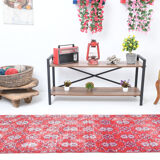 2x8 red classic vintage runner rug, 245x73cm
